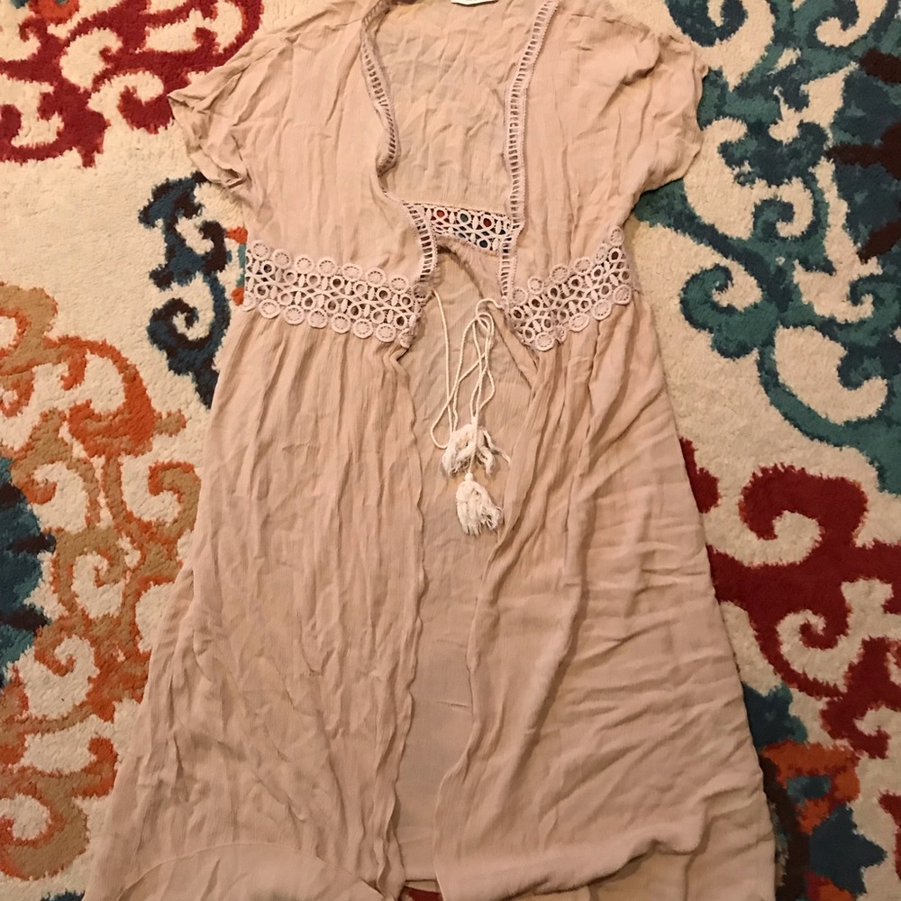 Tan Short Sleeve Duster L